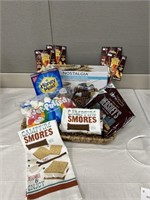 S’Mores Basket Set with s’mores ingredients and