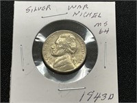 1943D Silver Jefferson War Nickel