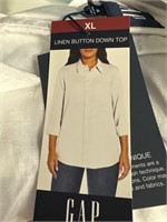 Gap linen button down top XL
