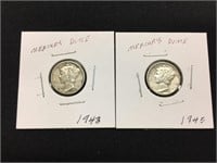 1943 & 1945 Mercury Dimes