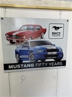 Modern tin Ford Mustang advertising sign