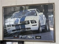 Framed Ford Mustang poster