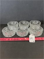 (6) Salad Size Cut Glass Dishes, Lead Crystal