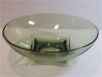 Hazel Atlas Green Glass Pedestal Bowl Colony