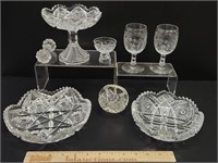 Cut & Engraved Glass Lot Collection