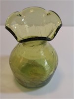 Jamestown Green Craquel Glass Fluted Scalloped