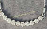 18k White Gold Diamond 10" Necklace. Broken End.
