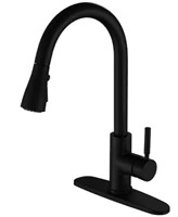 Pull-Out Sprayer Kitchen Faucet in Matte Black