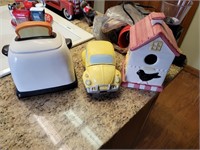 Volkswagen, Toaster and Birdhouse Cookie Jars