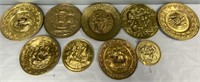 Brass Wall Hanging Plaques Lot Collection
