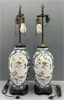 Chinese Porcelain Lamps restored Christies East