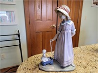 Lladro Girl with Wagon and Doll