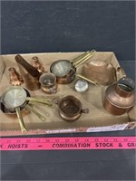Flat of Vintage Copper Cookware