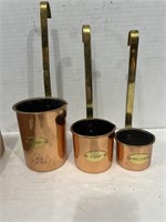 Flat of Vintage Copper Cookware and Measuring Cups