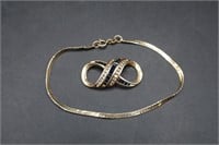 14K Chain Bracelet & Infinity Slide Pendant