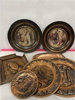 Vintage Copper Plates and Wall Decor