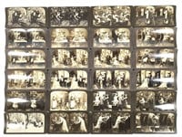 24 Photo Stereo Views Genre Scenes Early 20C