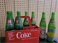 Coke Case with Commemorative 7Up Bottles