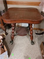 Antique table with Glass Ball claw feet