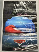 Cars Movie Cast Member Signed Poster