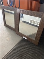 (2) Wooden Hanging Mirrors