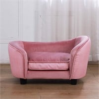Pet Sofa Bed  Velvet - Gray/Pink (Small Size)