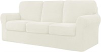 CHUN YI 7pc Sofa Covers  Large  Ivory White