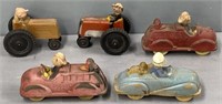 Mickeys Tractor & Mickey Mouse Disney Rubber Toys