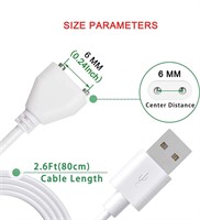 (2.6') White USB DC Charger Cable