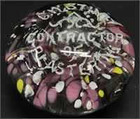 Antique Advertising Glass Paperweight