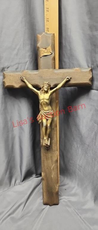 Beautiful Antique Crucifix Jesus Inri,