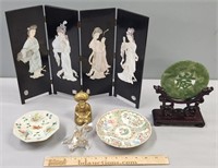 Hard Stone Disc; Table Screen & Asian Decoratives