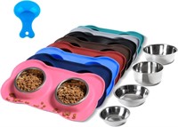 Hubulk Pet Dog Bowls 2 Stainless Steel Dog Bowl wi