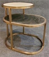 Union Home marble & brass end table
