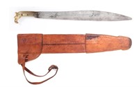 Engraved Mexican Eagle Head Machete Sword w/ Scabb
