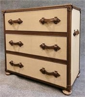 Modus Furniture linen & leather clad chest