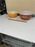 Pyrex 7.5" Orange Cinderella Bowl and Large Pyrex