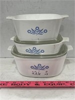 VTG Corning Ware Casserole Dishes with Lids
