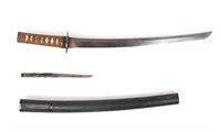 Japanese Wakizashi Short Sword, w/ Kozuka & Scabba