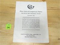 Colt 1934 Price List of Component Parts