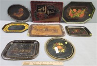 Toleware Trays Painted Tin Lot Collection