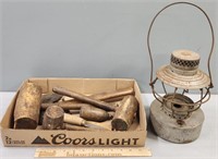 Antique Carpenters Tools & Handlan Kerosene Oil