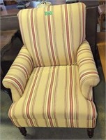 Gold Red Striped Upholstered Armchair 31" Wide,