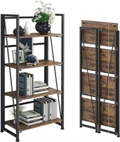 No-assembly Folding Bookshelf Storage Shelves
