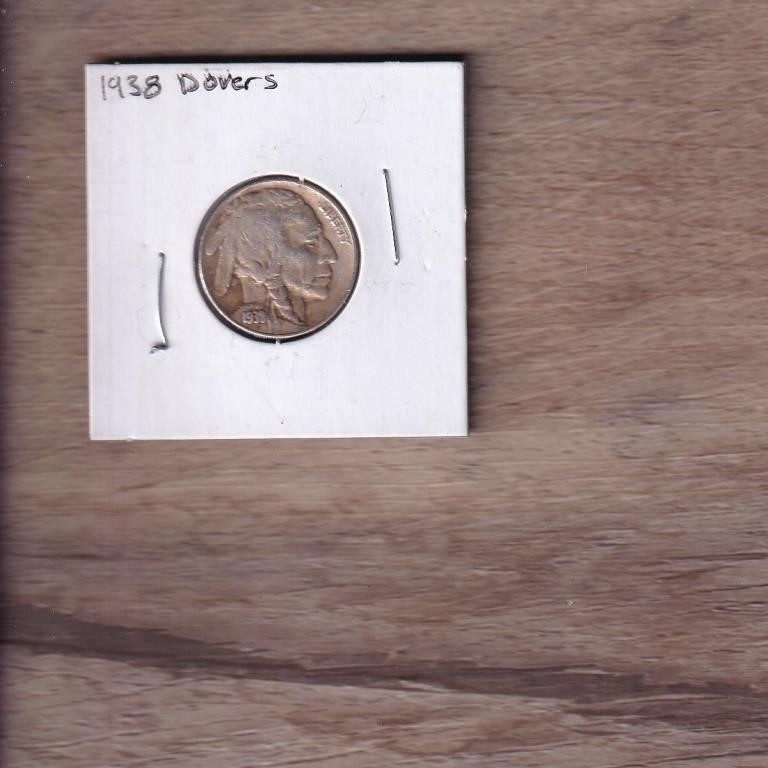 1938-D over S Mint Error Buffalo Nickel