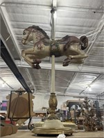 Vintage Carousel Horse on Metal Pole