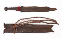 African Salampasu 5-Point Sword w/ Scabbard