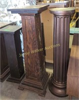 3 Display Stands. Oak Tapered Pedestal 14x14x41",