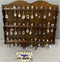 Souvenir Spoons; Wood & Porcelain Wall Hangings