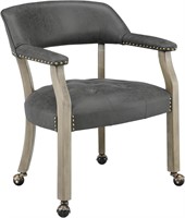 $252  LEEMTORIG Dining Chairs with Casters and Arm